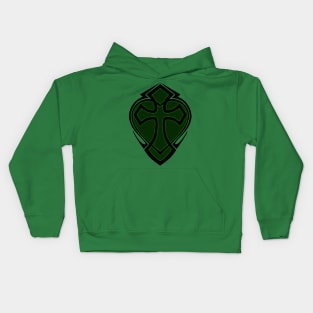 Cross & Heart - Green Kids Hoodie